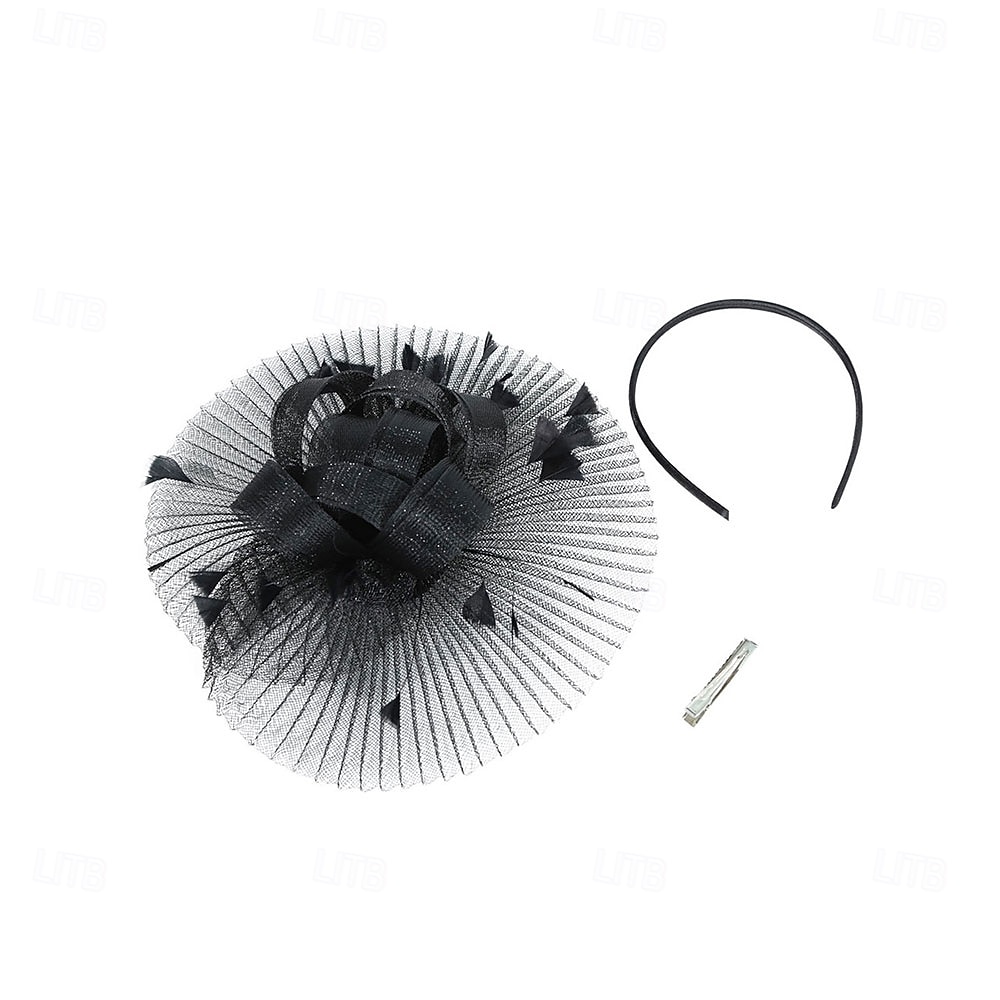 Huvudbonad Tyll Fjädrar Fedorahatt cocktail Bröllop Tebjudning Hästrace Elegant Vintage Med Fjäder Hårbonad Huvudbonader 2026 - $17.49 –P5