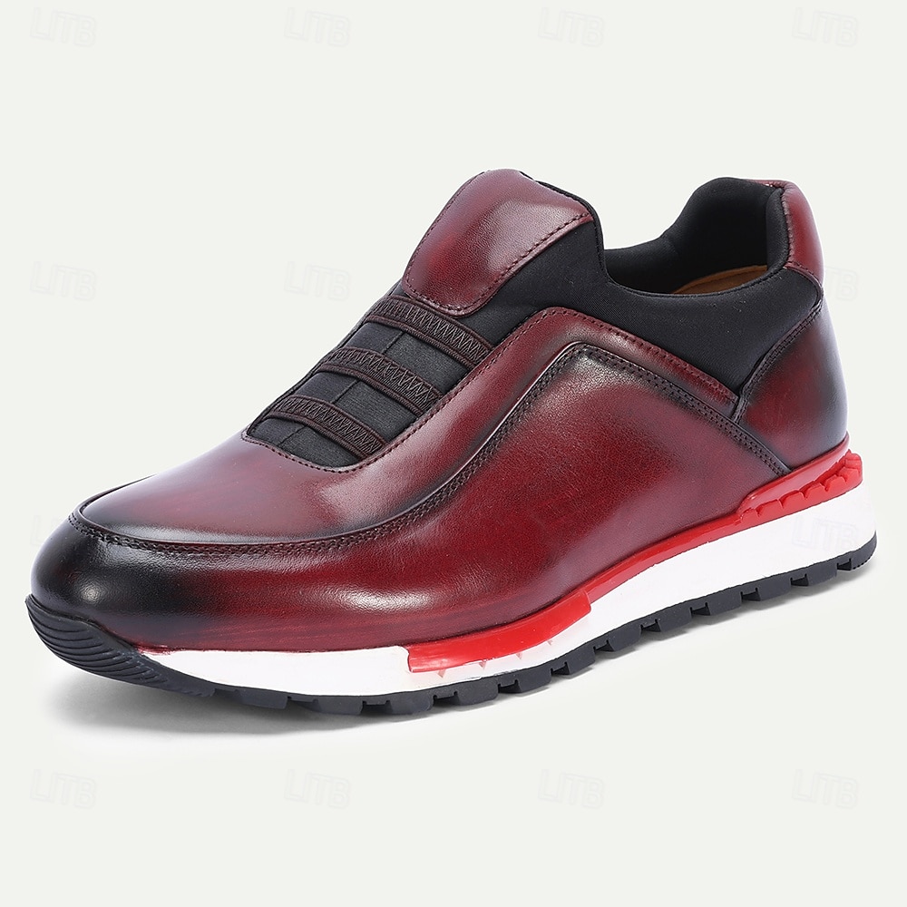 Men's Burgundy Leather Wedding Shoes – Elegant Slip-On Design with Premium Finish, Ideal for Weddings, Formal Events and Special Occasions 2026 - $94.99 –P3