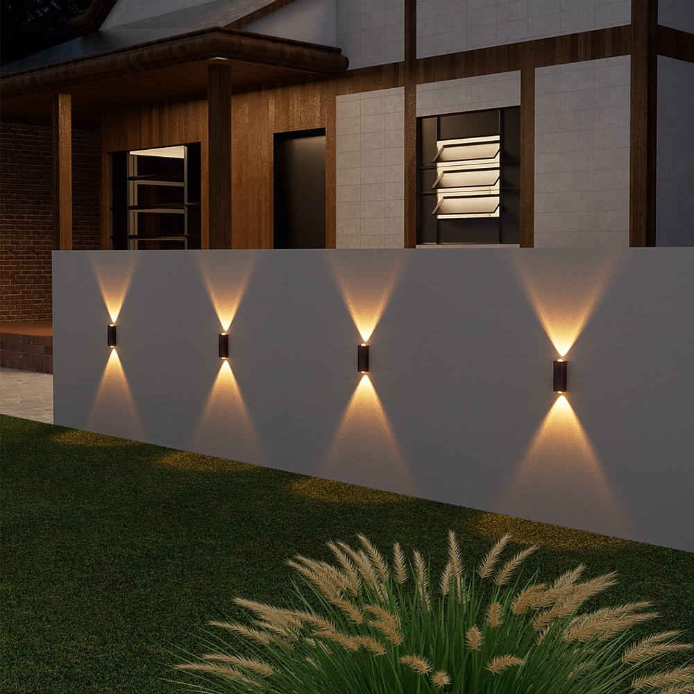 Conjunto de 4 luminárias solares de parede para exterior, à prova d'água, para pátio, jardim, varanda, cerca ou alpendre, ideais para decoração de Natal e feriados. de 2026 por $32.99 –P3