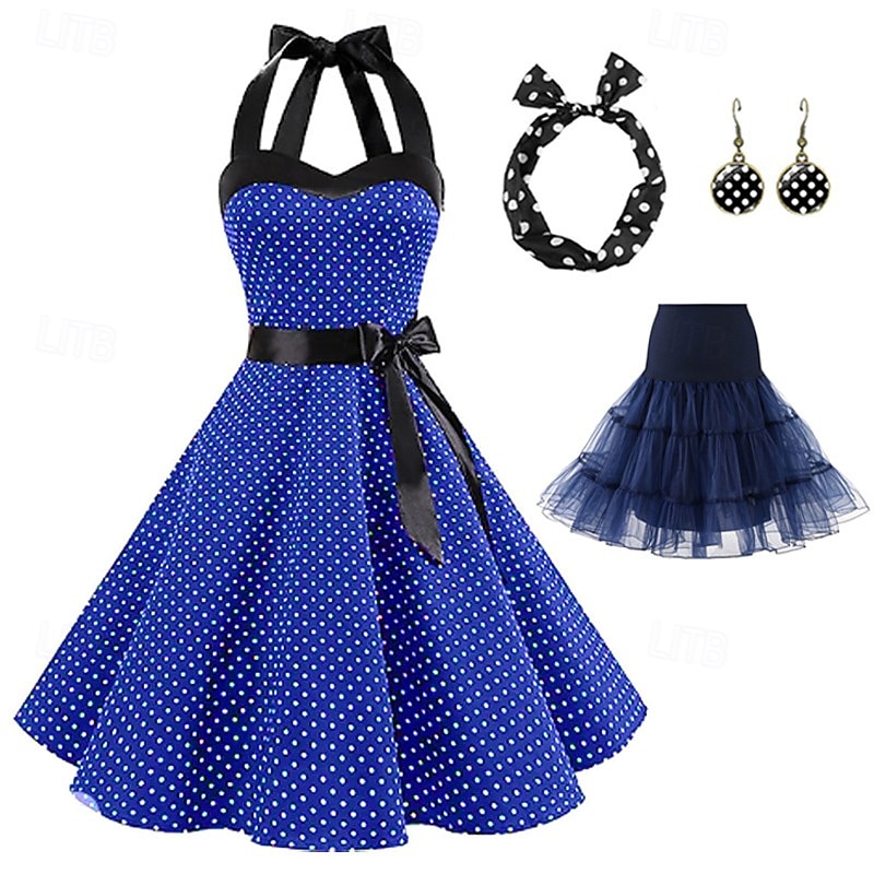 Vestidos Retro Vintage dos anos 1950 Grease Rockabilly Saia de Anágua Saia de Arame Vestido A-Line Tutu Vestido Fancy com Bolinhas Fantasia Feminina Festa Noturna  Máscara Vestido para Adultos de 2026 por $47.99 –P4