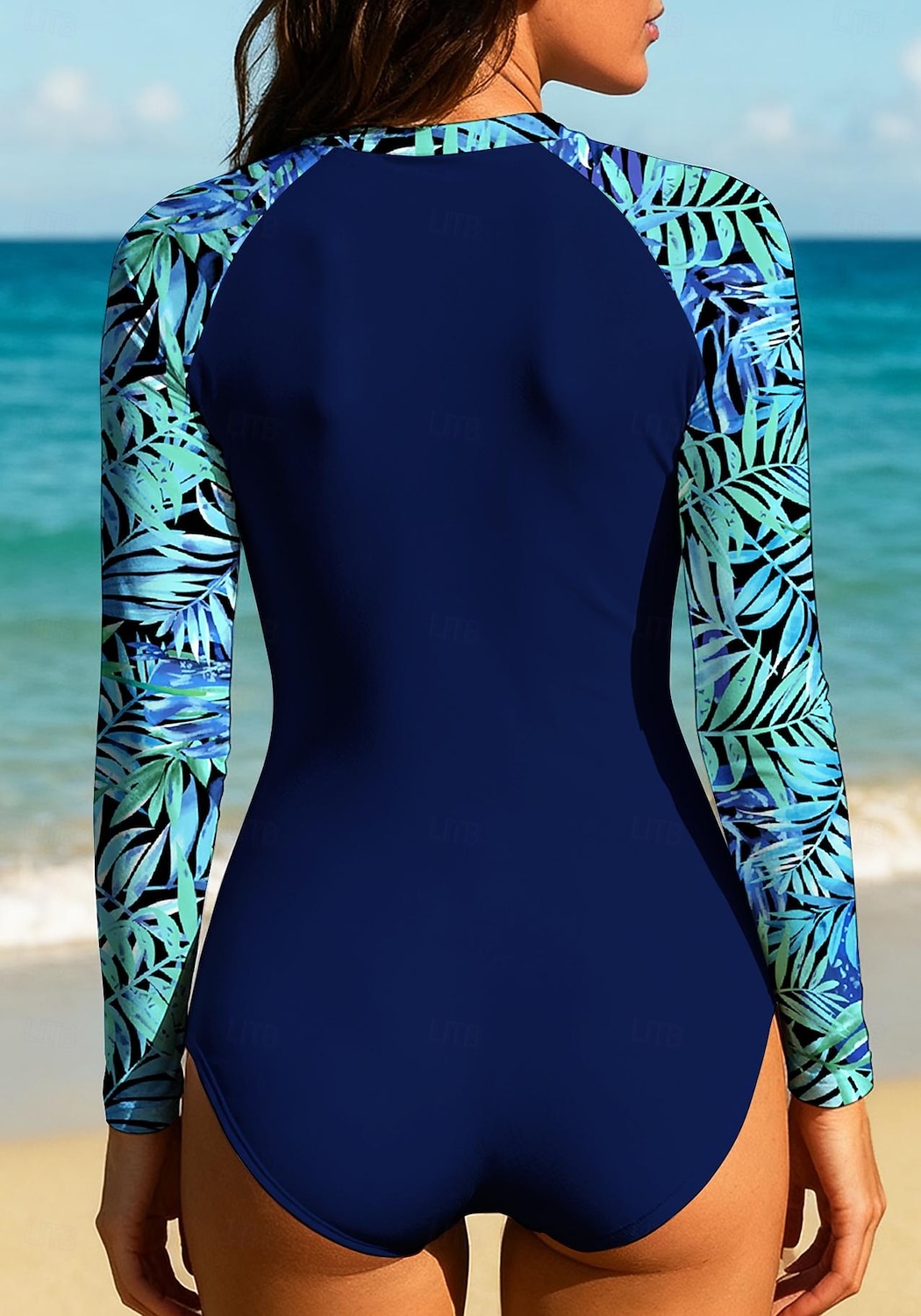 Mulheres Segunda-pele para Mergulho Roupa de banho Roupas de Banho Esportivas Floral Tropical Zip Up UPF50+ Secagem Rápida Leve Manga Longa Camisa de Natação Surfe Praia Esportes Aquáticos Verão de 2026 por $30.99 –P2