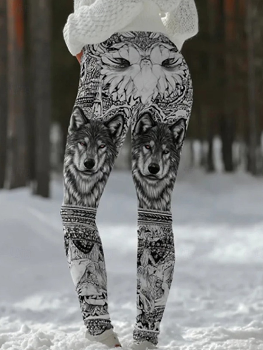 Damen Leggings Urlaub Vintage Ethno-Stil Volle Länge Hohe Taille Grafik Abstrakt 3D-Druck Schnelltrocknend Atmungsaktivität Weich Dehnbar Täglich Outdoor Urlaub Schwarz Grün Grau Frühling Herbst 2026 - $21.99 –P2