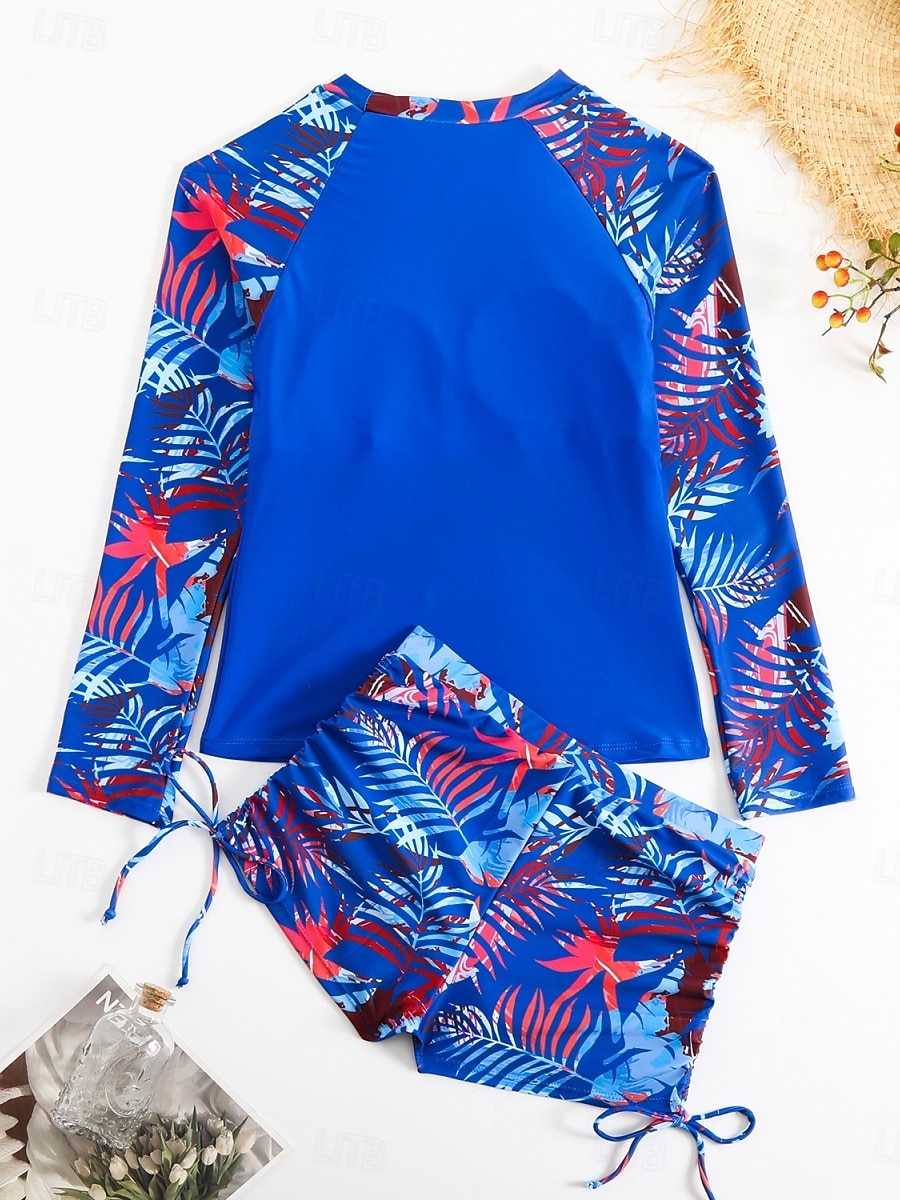 Costume da bagno da donna tankini a 2 pezzi con pantaloni corti arricciati controlla pancia vita alta schiena scoperta abbigliamento da spiaggia per le vacanze costumi da bagno senza maniche a collo del 2026 a $29.99 –P12