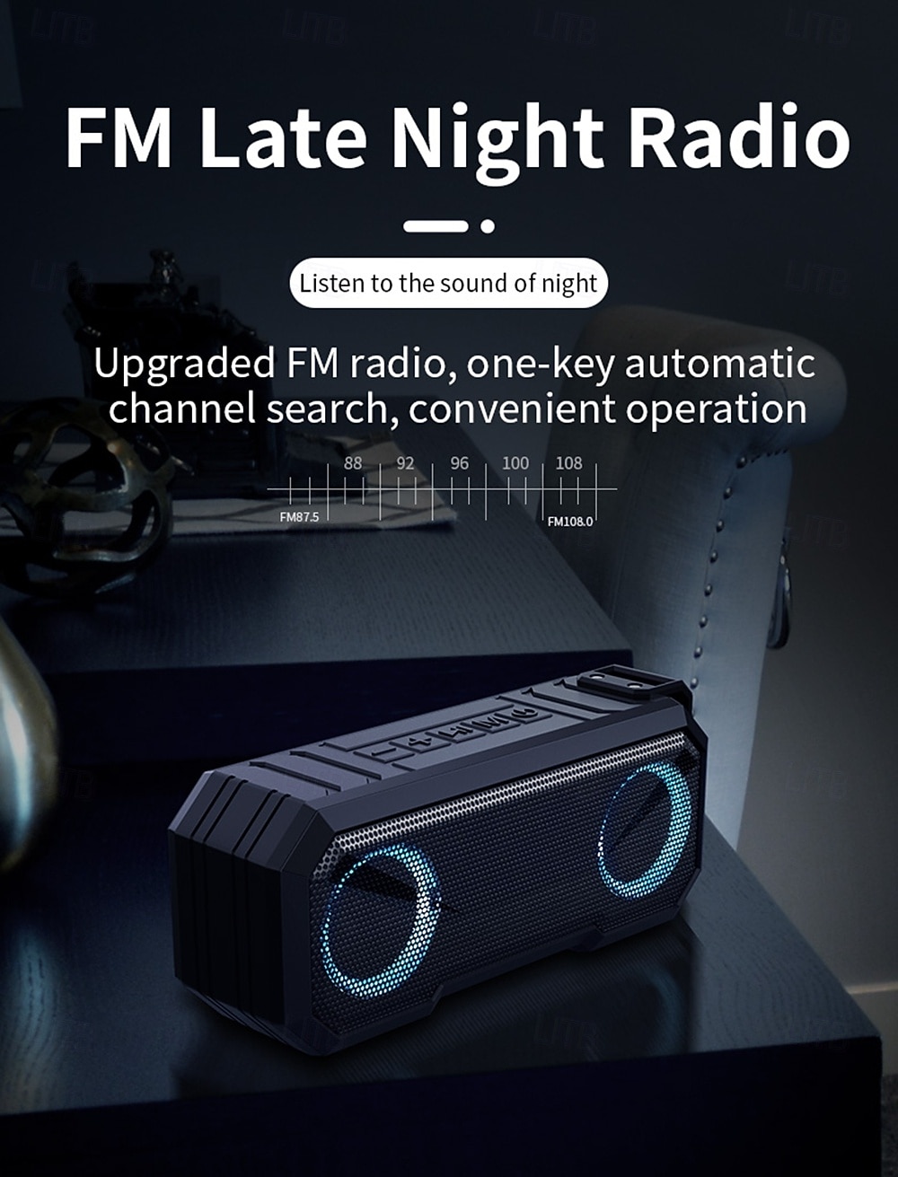 Portable Wireless Speaker High-power Subwoofer IPX6 Waterproof 7-color RGB Lighting and Dynamic Party Effects Long-lasting Battery Life Wireless Connection USB/SD/TF Card Input Valentine's Day Gift 2026 - $31.99 –P13