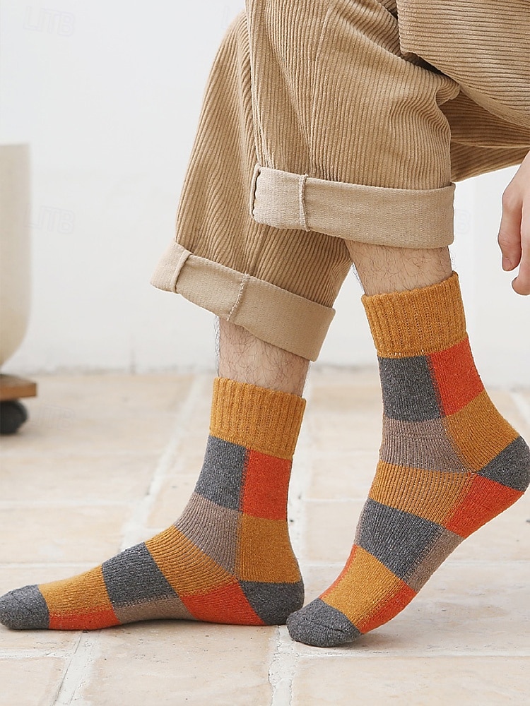 skarpetki męskie z mieszanki bawełny, zestaw 5 par, wiele opcji kolorystycznych i wzorów, wygodne i stylowe do noszenia na co dzień i zimą 2026 - $11.99 –P2