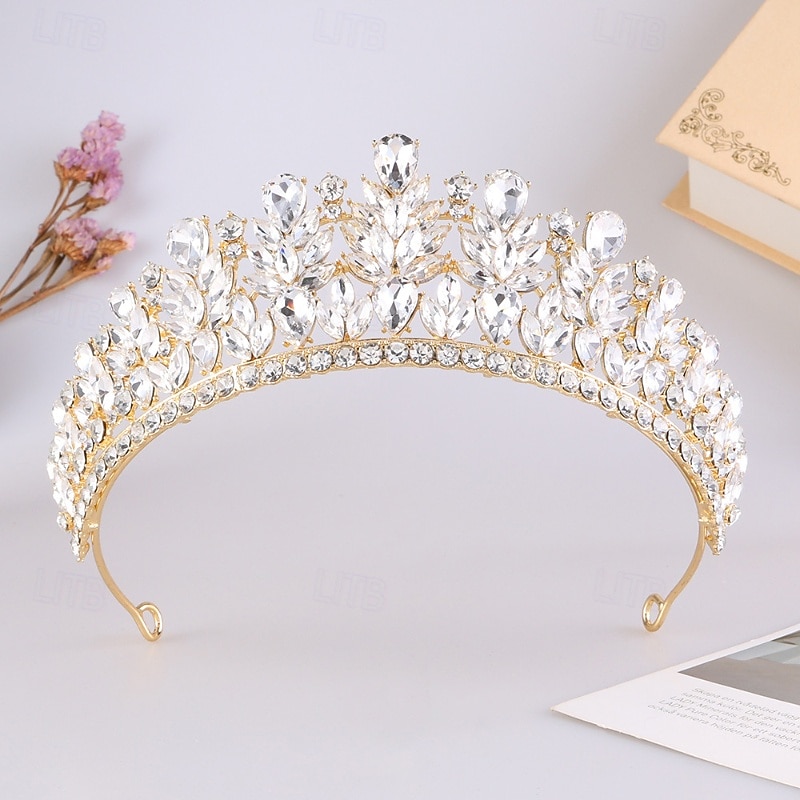 Tiaras de la corona Vestimenta de Cabeza Legierung Boda Cumpleaños Elegante Estilo lindo Con Cristal Celada Sombreros 2026 - €22.99 –P7