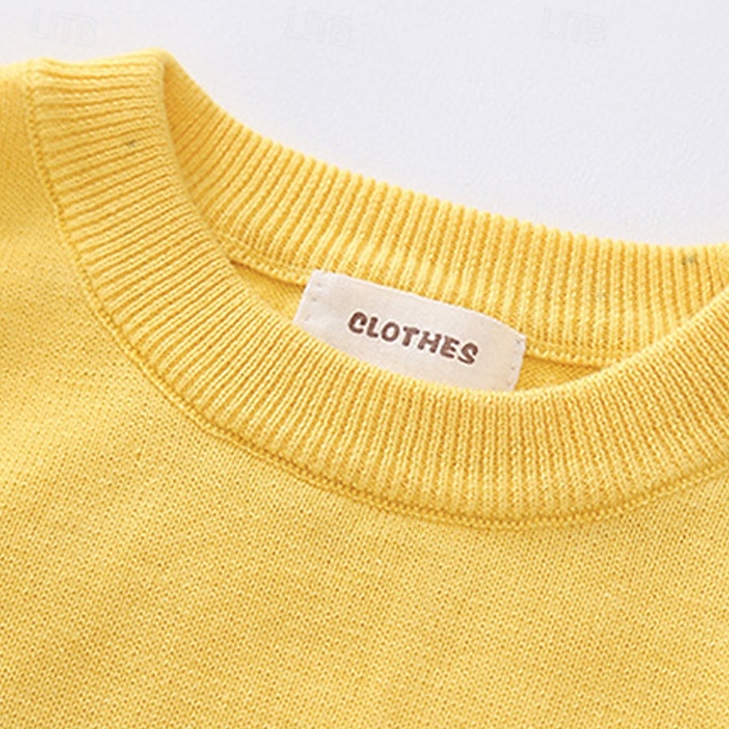 Dzieci Dla dziewczynek Sweter sweter Jednokolorowe Na zewnątrz Bez rękawów Wycięcie pod szyją Moda 4-12 lat Jesień Żółty Rumiany róż Granatowy 2026 - $14.99 –P9