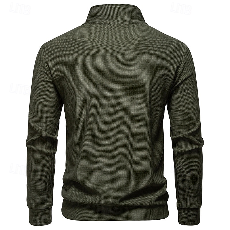 Herre Genser Svart Hvit Militærgrønn Mørkegrå Opprett krage عادي Lomme Sport & Utendørs Daglig Ferie Polyester Gatemote Grunnleggende Fritid Vår Høst Klær Gensere Gensere 2026 - $30.99 –P10