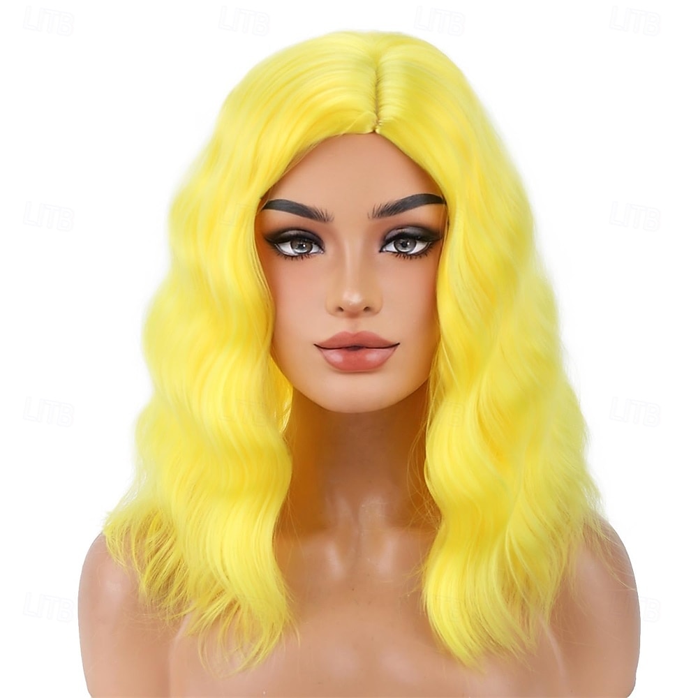 Carnival-peruukki 2026 Vaaleanpunainen Punainen Sininen Kihara Lyhyt Synteettinen festivaaliperuukki Mardi Gras Paraati Cosplay-asun hiukset varten Naisten 2026 - $21.99 –P1