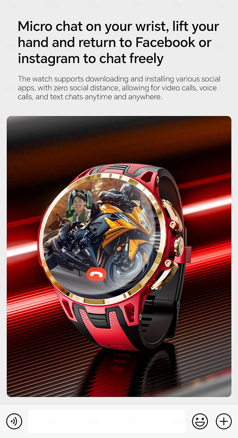 Relógio inteligente Lokmat Appllp 4 Pro de 1,75 polegadas com 4G LTE, pedômetro, lembrete de chamadas, monitor de sono, compatível com Android e iOS, unissex, GPS, IPX-1, caixa de 50 mm. de 2026 por $213.09 –P16