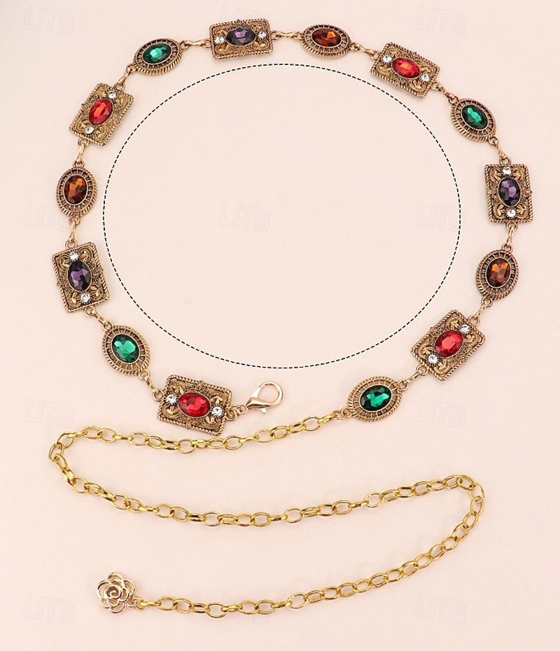 Tailleketting Vintage Modieus Dames Lichaamssieraden Voor Dagelijks Feestdagen meetkundig Legering Zwart Goud Regenboog 1 PC 2026 - $11.49 –P2