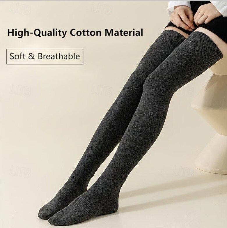 Женские высокие носки выше колена, теплые, мягкие, трикотажные, эластичные, уютные, сексуальные, милые, модные, зимние, осенние, высокие носки выше колена, повседневные, для школьниц, в японском 2026 - $22.99 –P2