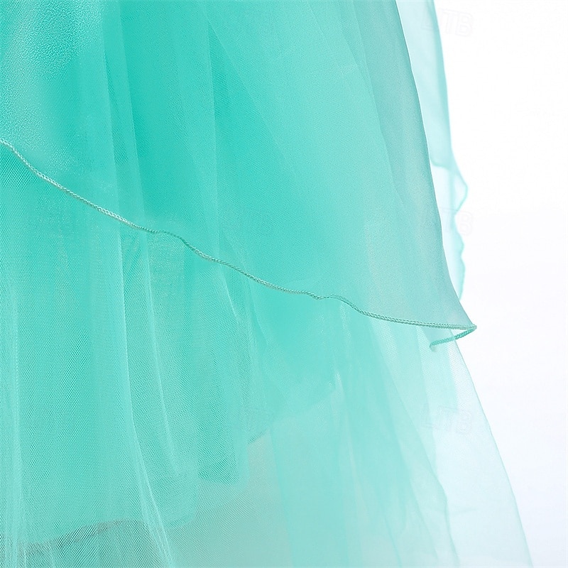 Buchwoche 2026 Kinder Mädchen Kleid Partykleid einfarbig ärmellos Bühnenkleid besondere Anlässe Mesh Mode Alltag Prinzessin Maxi Partykleid Swingkleid Tüllkleid Sommer Frühling ab 4 Jahren grün 2026 - $34.99 –P7