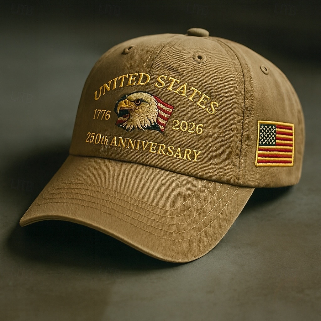 250th Anniversary USA Hat United States Baseball Cap 250 Year American Anniversary Hat Eagle Patriotic Embroidery 2025 - $8.49 –P3