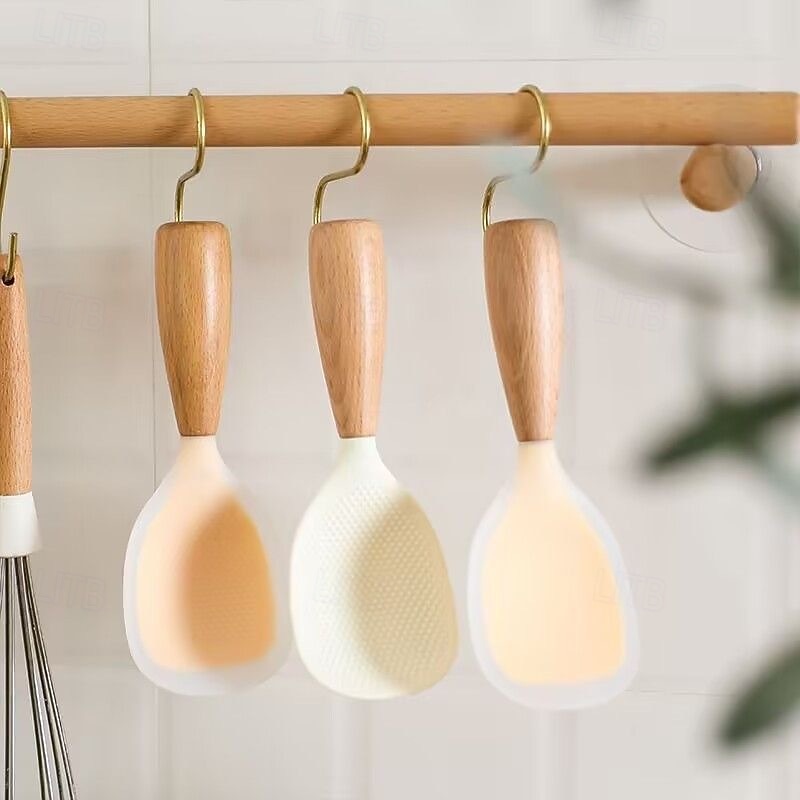 Silikonlöffel, antihaftbeschichtet, Kochlöffel, hitzebeständig, für Reiskocher, langlebige Küchenhelfer 2026 - $9.99 –P4