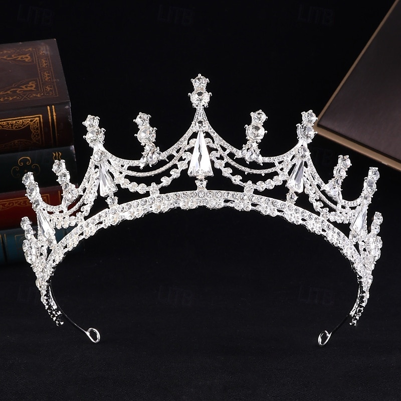 Tiaras de la corona Vestimenta de Cabeza Legierung Boda Cumpleaños Elegante Con Cristal Celada Sombreros 2026 - $17.49 –P1