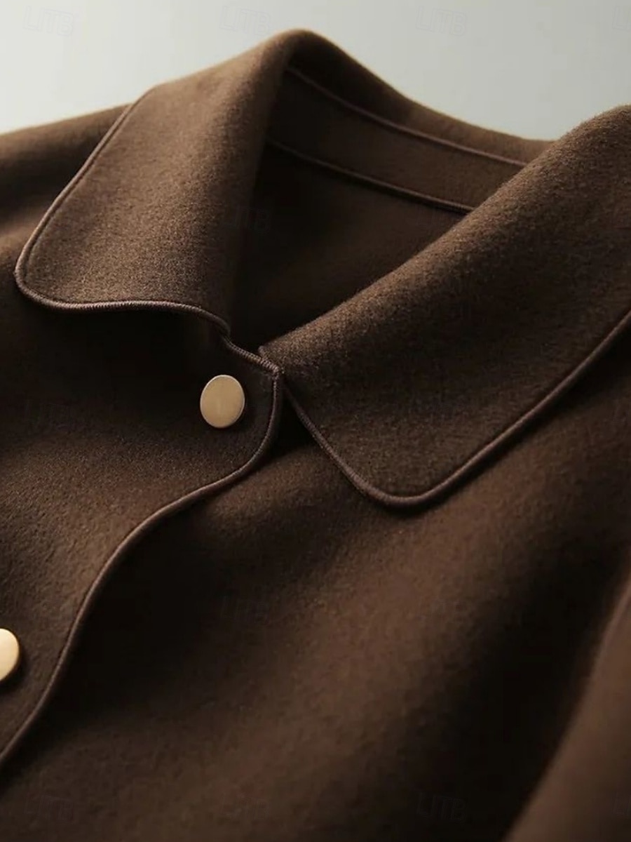 Damen Freizeitjacke Bequem Atmungsaktiv Tasche Knöpfe Lässig Einfach Urlaub Straße Lässig Alltagskleidung Einreihig Kurz Umlegekragen Normale Passform Langarm Oberbekleidung Schwarz Beige Kaffee 2026 - $25.99 –P7