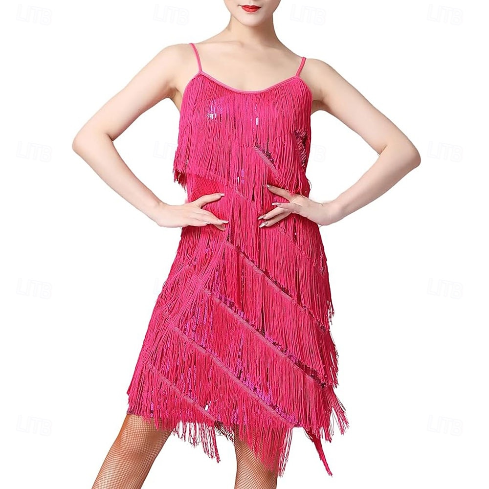 Samba Dancewear Ženské salsa latinské taneční šaty se třásněmi a flitry kostým pro ballroom tanec na karneval 2026 - $50.99 –P1