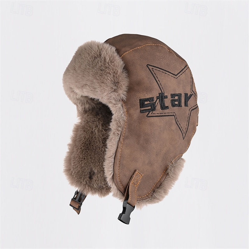 Men's Trapper Hat Winter Hats Brown khaki Polyester Fleece Fashion Modern Contemporary Daily Wear Date Star Thermal Warm Windproof 2026 - $20.99 –P1