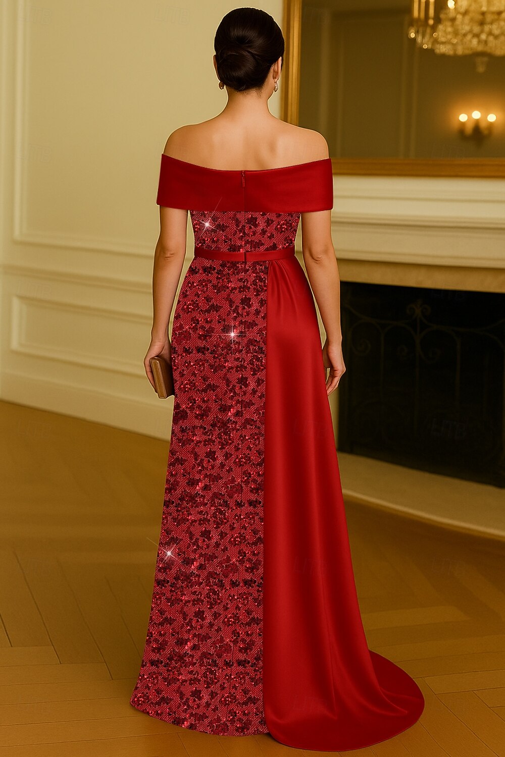 A-Line Floor Length Beaded Eembroidered Formal Dresses Mother of the Bride Dress Evening Gown Ball Gown with Overskirt Elegant High Split Sleeveless Off Shoulder Wedding Formal Satin Lace with Ruched 2026 - $229.99 –P3