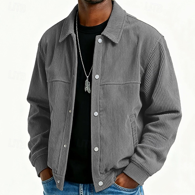Men's lightweight corduroy casual jacket