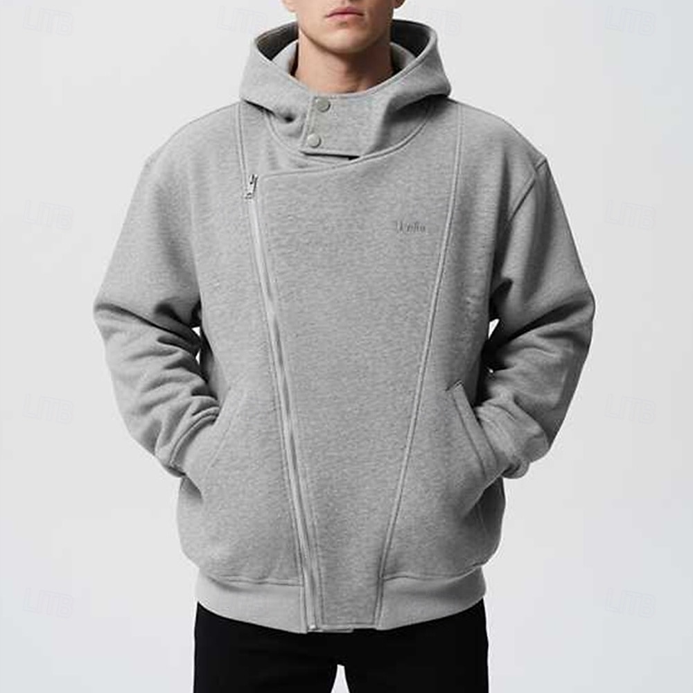 Per uomo Felpa con cappuccio Felpa con cappuccio a zip intera Nero Grigio Con Cappuccio Semplice Con zip Tasca Sport & Outdoor Quotidiano Ferie Poliestere Streetwear Essenziale Casual Primavera del 2026 a $37.99 –P1