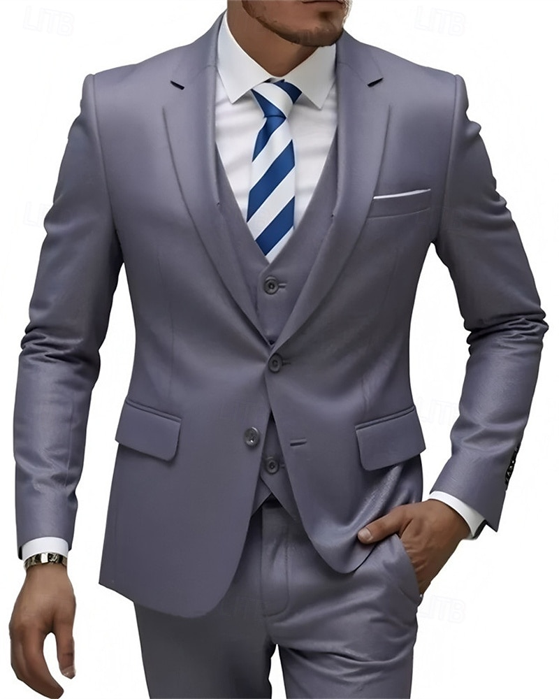 Ανδρικά Σακάκι+Γιλέκο+Παντελόνι Μπλέιζερ Στολές Επιχείρηση Κοκτέιλ Πάρτι Γαμήλιο Πάρτι 3 Κομμάτια Μοντέρνα Καθημερινό Άνοιξη Φθινόπωρο Πολυεστέρας Σκέτο Τσέπη Κουμπιά Άνετο Σταυρωτό Χρωματιστή ζακέτα 2026 - $106.99 –P3