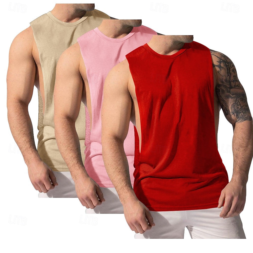 Homens Malha Íntima Colete Camiseta Interior camisa sem manga Sem Manga Decote V Decote Redondo Verão Tecido Moda Clássico Confortável 3 Peças Multi-pack Rua Casual Esportes A B C Top Tee para Homens de 2026 por $29.99 –P10