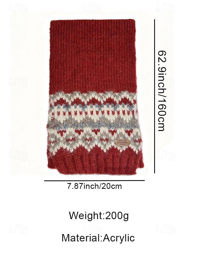 Women's Christmas Knitted Scarf – Cozy, Soft, Fair Isle Pattern, Multiple Colors, Perfect for Holiday Wear and Winter Gifting 2026 - $18.99 –P10
