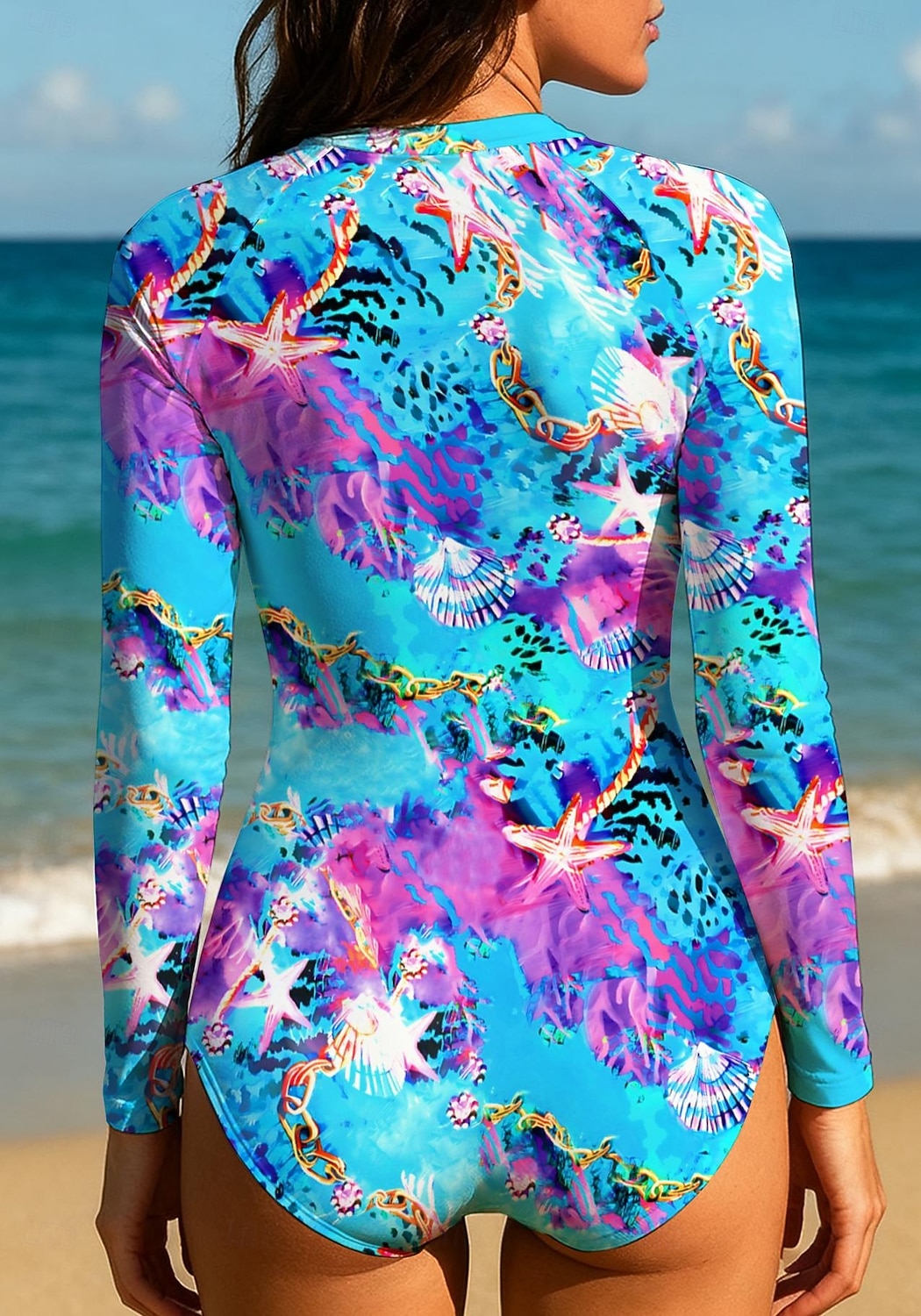 Dámské Potápěčská kombinéza Plavky Sada plavek Oceán Zapni UPF50+ Rychleschnoucí Lehká váha Dlouhý rukáv Triko na plavání Surfování Plážové Vodní sporty Léto 2026 - $30.99 –P2