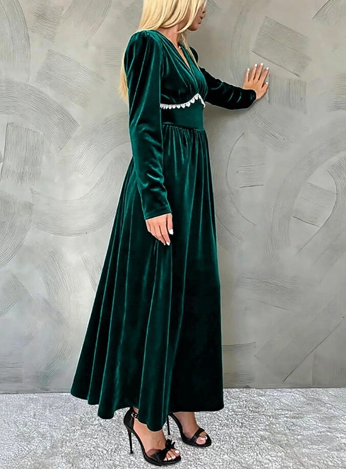 navy blue dress for baby girl Malvern Maxi Dress Green main image 1