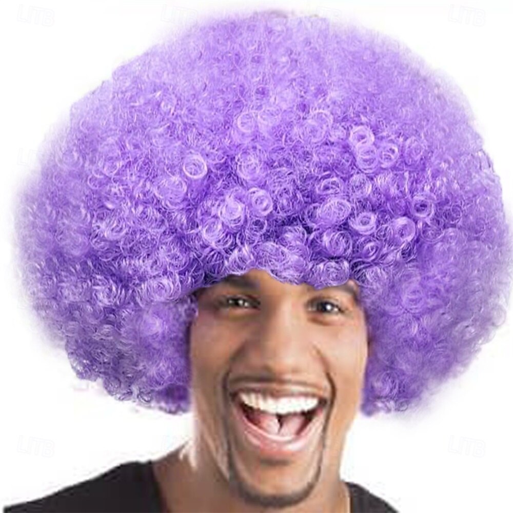 Peruca de Carnaval 2026 Rosa Vermelho Preta Encaracolado Afro Curto Peruca sintética para festivais Mardi Gras Parada Cabelo para fantasia de cosplay para Masculino de 2026 por $11.49 –P9