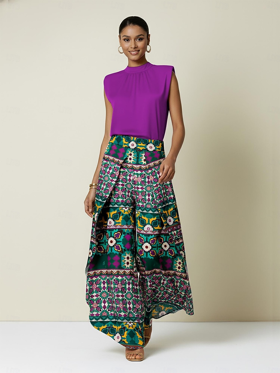 saténový top bez rukávů se širokými rameny, ležérní, dovolená 2026 - $56.99 –P1