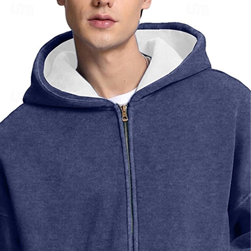 Per uomo Felpa con cappuccio Felpa con cappuccio a zip intera Felpa con cappuccio in pile Felpa con cappuccio foderata in pile Rosa Blu marino Con Cappuccio Semplice Patchwork Sport & Outdoor Casuale del 2025 a $27.99 –P3