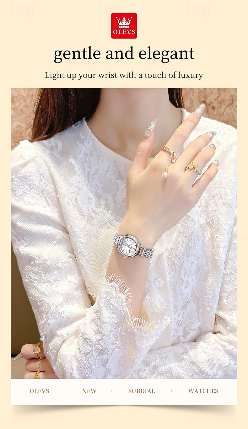 OLEVS Moederdag Cadeau voor Vrouwen Kwarts Horloge Creatief Minimalistisch Mode Casual Luminiserend Waterdicht Decoratie Legering Horloge 2026 - $42.99 –P10