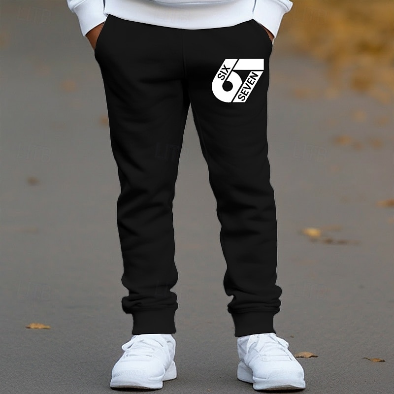 Unisexe Garçons 3D Graphique 67 Pantalons Pantalons de survêtement Printemps Automne Streetwear Basique Enfants 4-12 ans Extérieur Sport Occasionnel Coupe régulière de 2026 ? $17.49 –P3