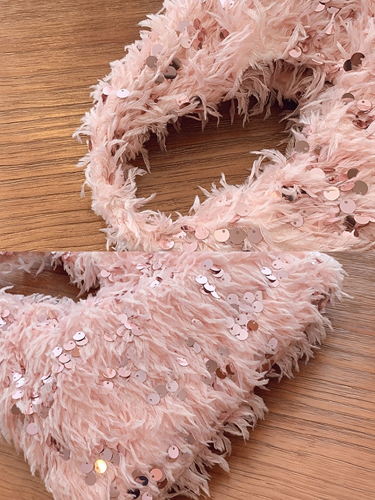 borsa da donna in pelliccia sintetica con paillettes: design scintillante e luccicante con materiale morbido, disponibile in due misure, perfetta per feste serali e occasioni speciali del 2026 a $19.99 –P11