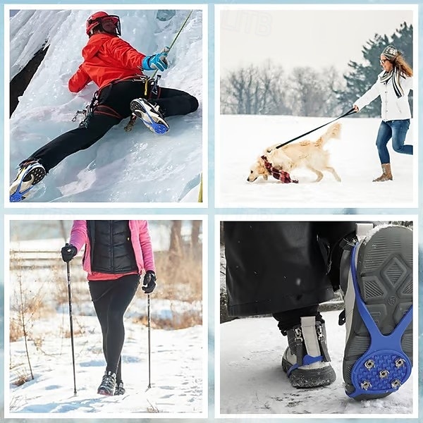 5 Pairs Universal Non-Slip Gripper Spikes for Shoes Ice Snow Grips Traction Cleats with 5 Studs Crampon Universal Snow Spikes for Hiking Walking Climbing Outdoors 2026 - $18.49 –P7