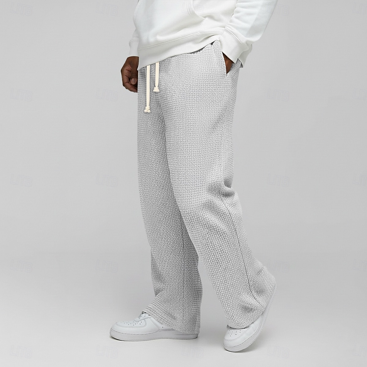 Homme Gauffré Joggings Pantalons Pantalon décontracté Pantalons Amples Cordon de serrage Jambe Droite Couleur Unie Confort Longueur complète Occasionnel Quotidien Extérieur Vacances Mode Coupe Ample de 2026 ? $25.99 –P1