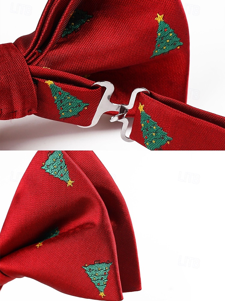 Χριστουγεννιάτικο παπιγιόν από πολυεστέρα για άνδρες με σχέδια χιονονιφάδας και δέντρου για χριστουγεννιάτικα πάρτι, κόκκινες, πράσινες και μπλε σκούρες επιλογές 2026 - $7.99 –P7