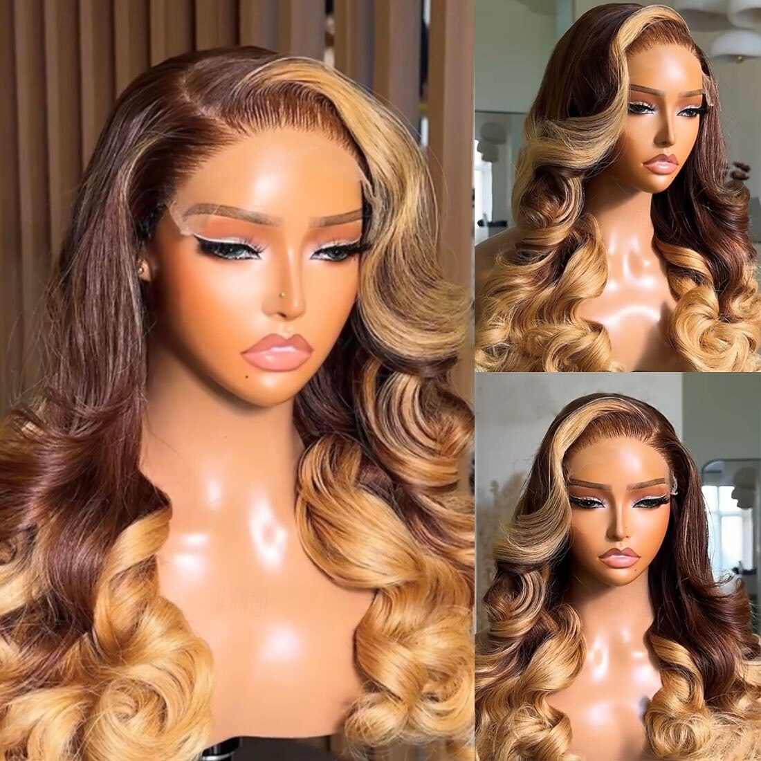 Human Hair 5x5 Closure 13x4 Lace Front Wig Free Part Brazilian Hair Body Wave Multi-color Wig 130% 150% Density Ombre Hair Highlighted / Balayage Hair Glueless Pre-Plucked For Women Long Human Hair 2026 - $245.09 –P4