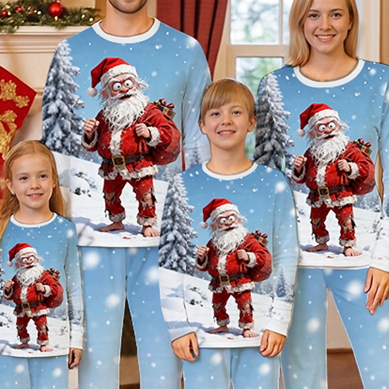 Családi nézés Karácsony Karácsonyi családi pizsama Pizsamák Családkészletek Grafika Mikulás Karácsonyi ajándékok Nyomtatott Medence Hosszú ujj Napi Hozzá illő ruhák 2025 - $20.99 –P2