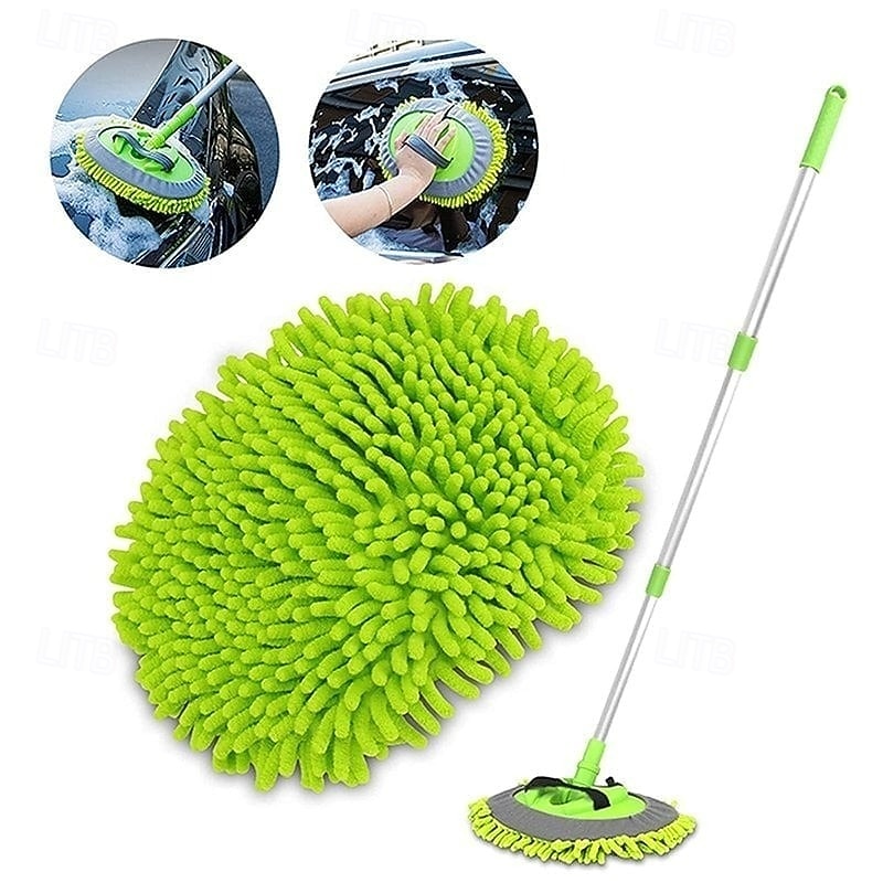 2 in 1 Car Cleaning Brush Mop Extendable Chenille Car Wash Duster Soft Bristle Cleaning Sponge Glove Tool for Dust Dirt Snow Removal Vehicle Care 2026 - $21.99 –P1