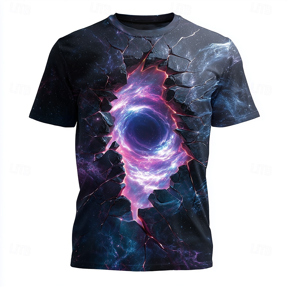 Per uomo Illusione ottica Universo 3D Maglietta Manica Corta maglietta Stampa 3D Girocollo Camicia Esagerato Designer Quotidiano Club Feste Blu 2# Blu 1# Viola Estate Primavera Tutte le stagioni del 2026 a $21.99 –P1