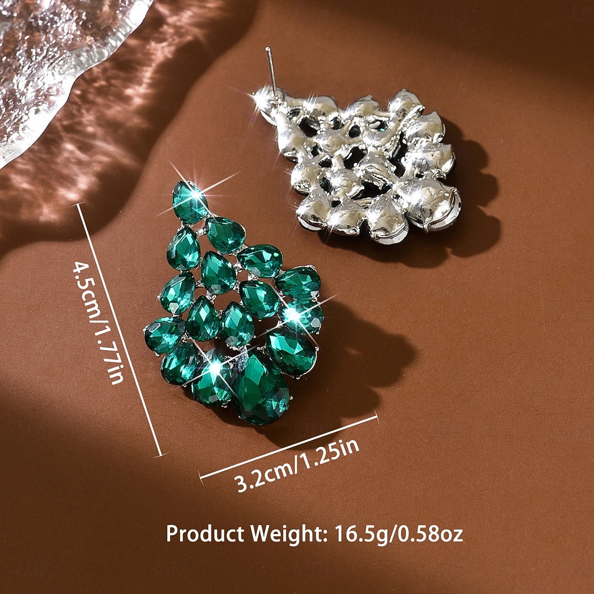 orecchini da donna con cristalli color smeraldo - lussuosi pendenti di strass &modelli di cerchi per feste glamour ed eventi serali del 2026 a $11.99 –P3
