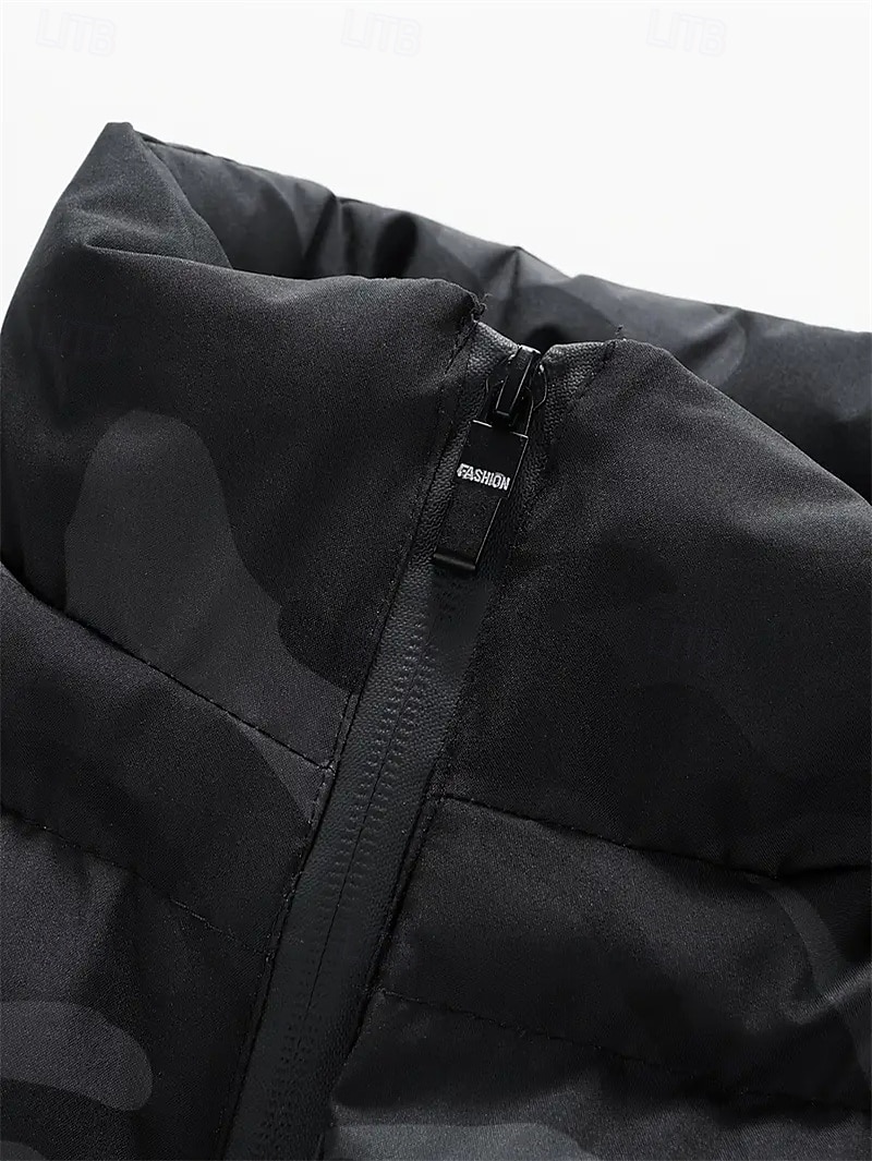 Homens Colete puffer Colete Gilet Férias Diário Encontro Moda Casual Outono & inverno Bolsos Poliéster Manter Quente Confortável Côr Camuflagem Zíper Colarinho Chinês Normal Preto Verde Tropa Cinzento de 2026 por $37.99 –P5