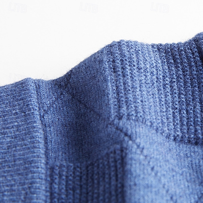 Miesten Neulepusero Mekko villapaita Liivi Neulottu villapaita Joustin Neuloa Tavalliset topit Kudottu Tavallinen V kaula-aukko Muoti Katutyyli Loma liiketoiminta Vaatetus Hihaton Syksy Talvi Sininen 2026 - $52.99 –P7