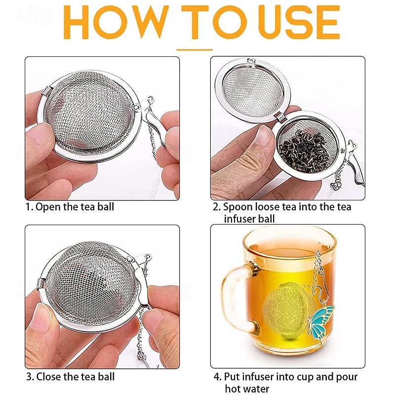2 PCS Tea Balls for Loose Tea with Charm Loose Tea Steeper Stainless Steel Mesh Tea Infuser Tea Ball with Pendant Tea Strainer Tea Infusers 3D Butterfly Pendant Tea Diffusers for Girls Women 2026 - $11.99 –P5