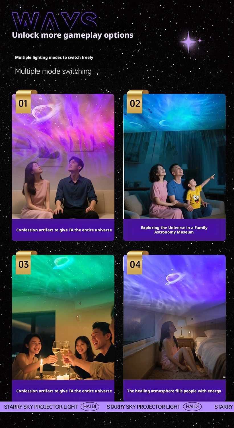 Nieuwe Audio Projectie Licht Bluetooth APP Afstandsbediening Witte Geluid Sfeer Kleine Nachtlamp Nachtlamp Sfeer Licht Thuisbioscoop Verjaardag Valentijnsdag Cadeau 2026 - $41.99 –P11