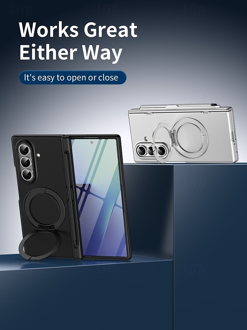 telefoon hoesje Voor Samsung Galaxy Z-vouw 7 Z-vouw 6 Z Fold 5 Z Fold 4 Z Fold 3 Flip cover met standaard en schermbeschermer Volledig lichaamsbeschermend Retro PC Metaal 2026 - $30.99 –P7